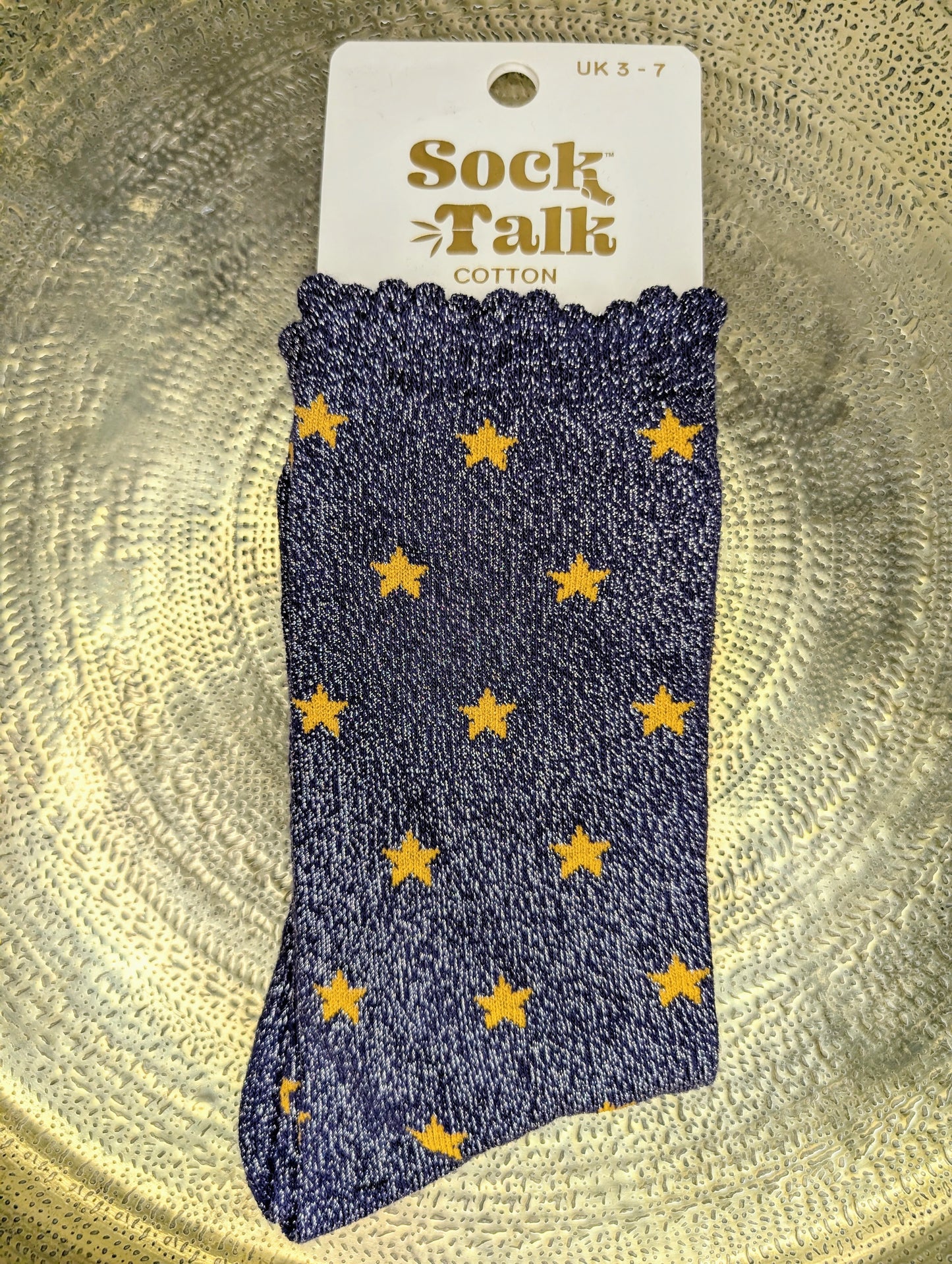 Gold Star Glitter Socks